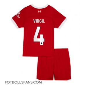 Liverpool Virgil van Dijk #4 Replika Hemmatröja Barn 2023-24 Kortärmad (+ Korta byxor)